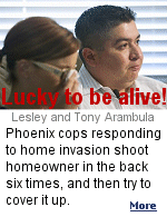 Phoenix police officer Brian Lilly shot Anthony Arambula six times in the back while he was still on the phone with the 911 operator - twice when he was on the ground. 